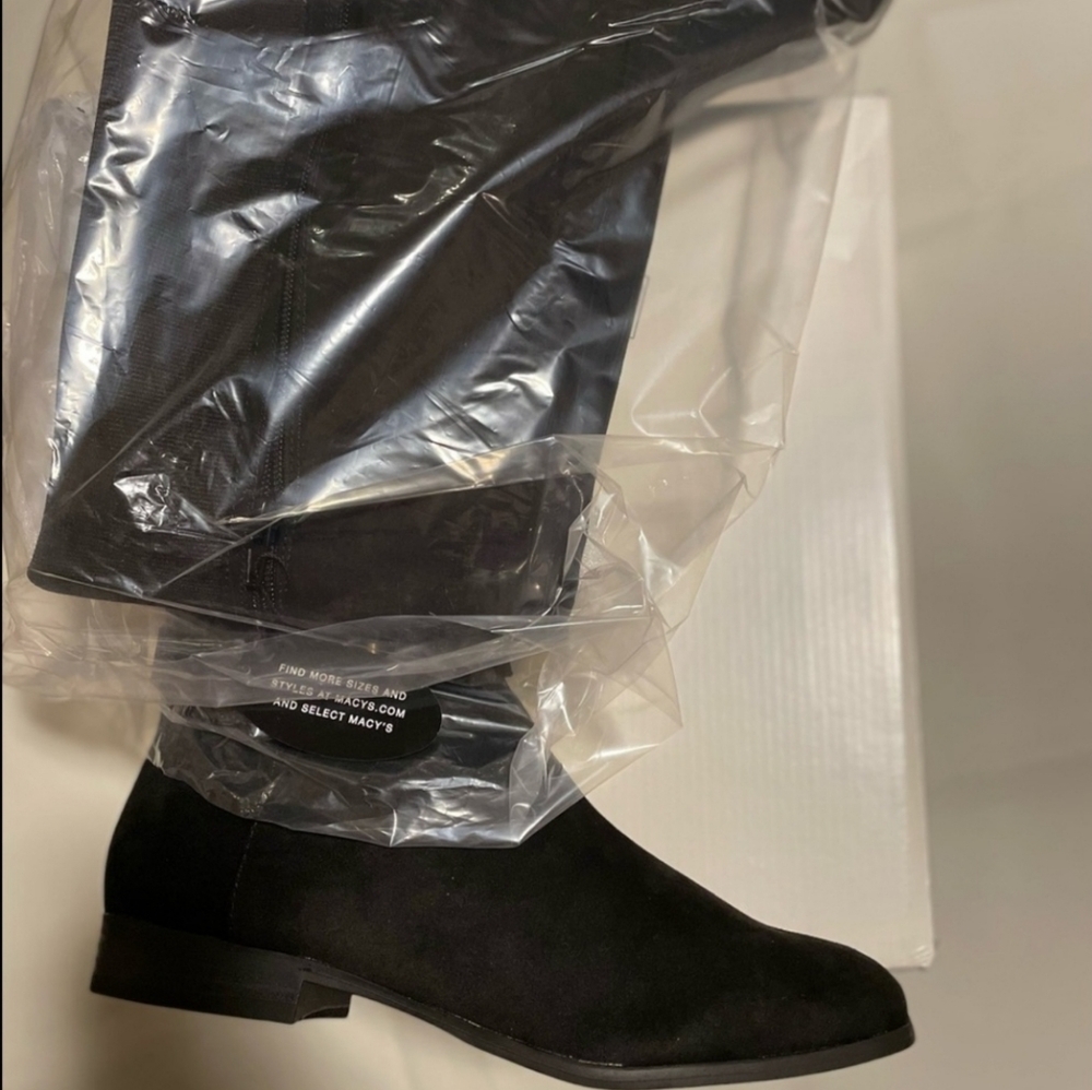 👢Macy's Womans Black Over the Knee Boots 8M NIB - Picture 4 of 10